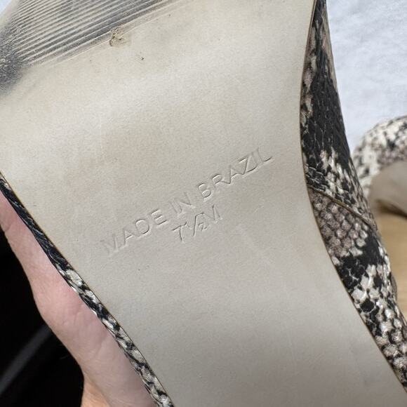 Steve Madden Decoy Snakeskin Side Cut Out Pointed Toe Stiletto Bootie Size 7.5 - Picture 12 of 13